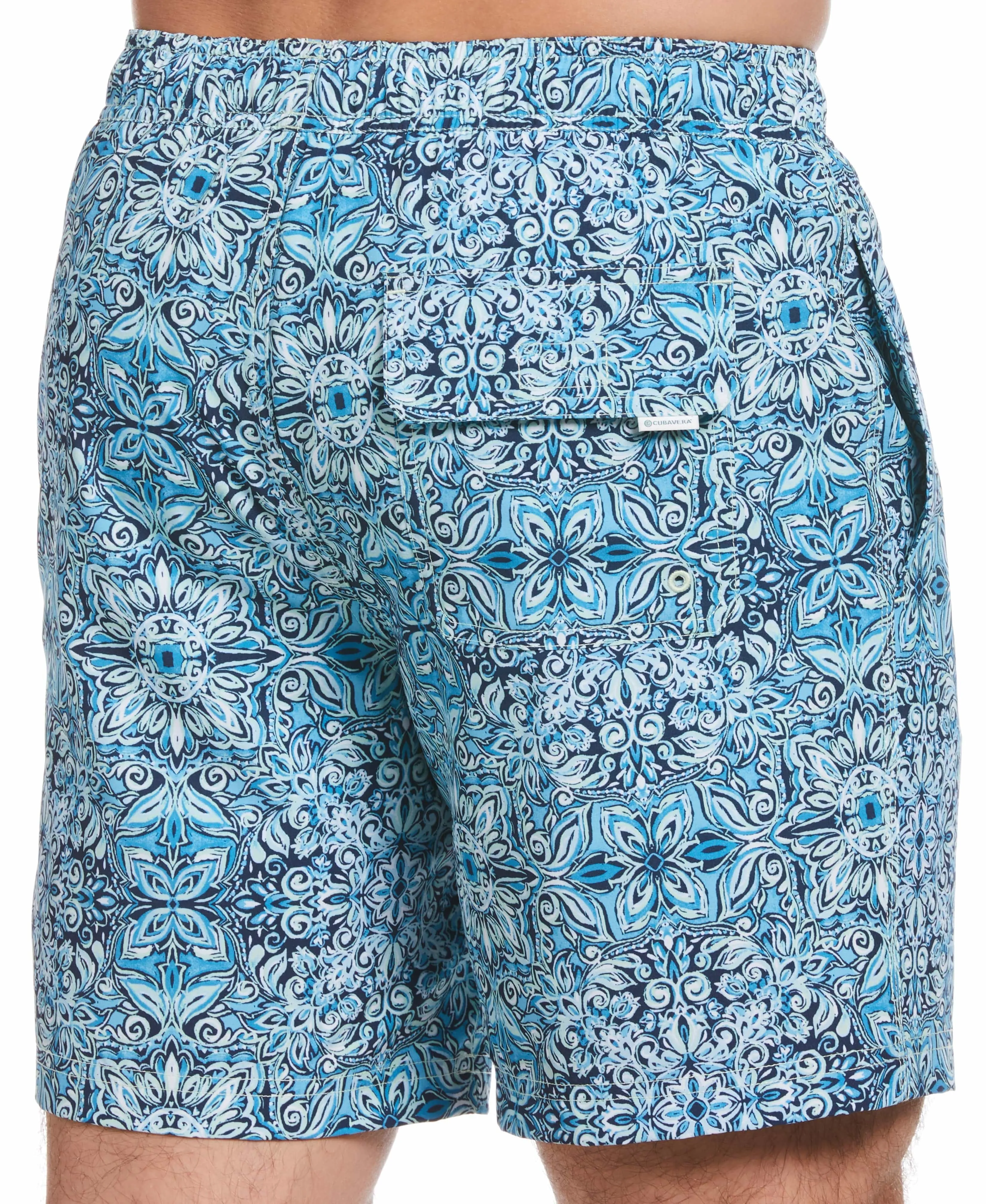 Tile Print 7" Swim Trunks
