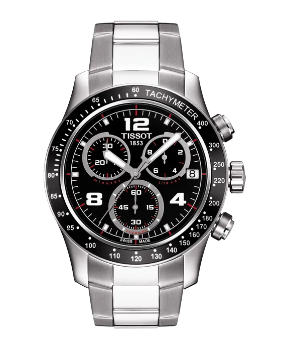 TISSOT V8 Chronograph Black Dial Men's Watch