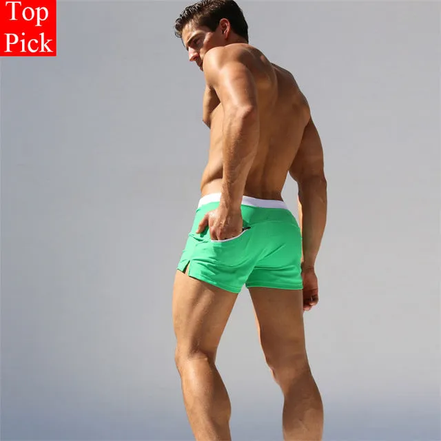 TOPPICK New Swimwear men swimsuit Sexy swimming trunks sunga hot mens swim briefs Beach Shorts mayo sungas de praia homens
