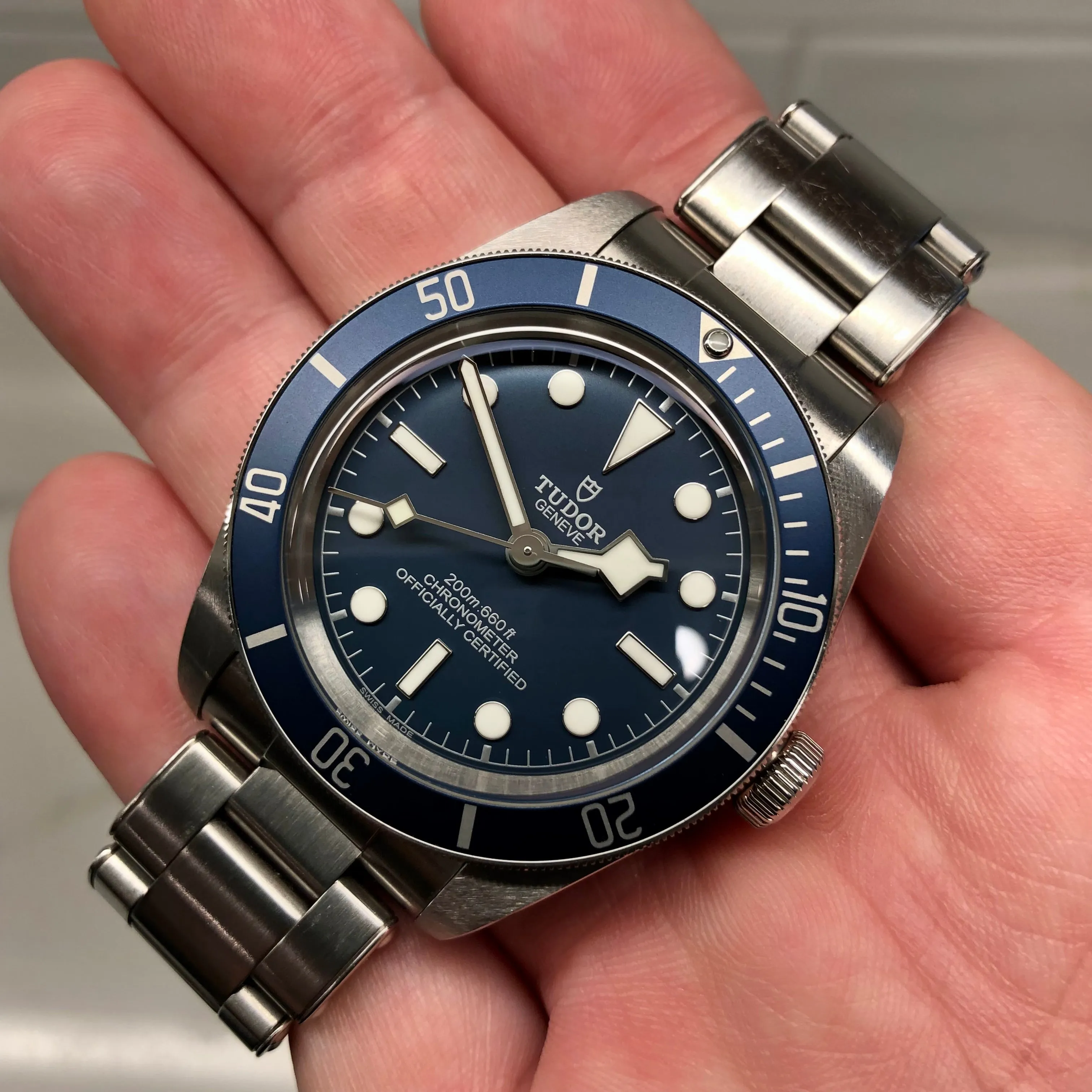 Tudor Black Bay Fifty-Eight 79030B Blue Stainless Steel Wristwatch with Box and Papers
