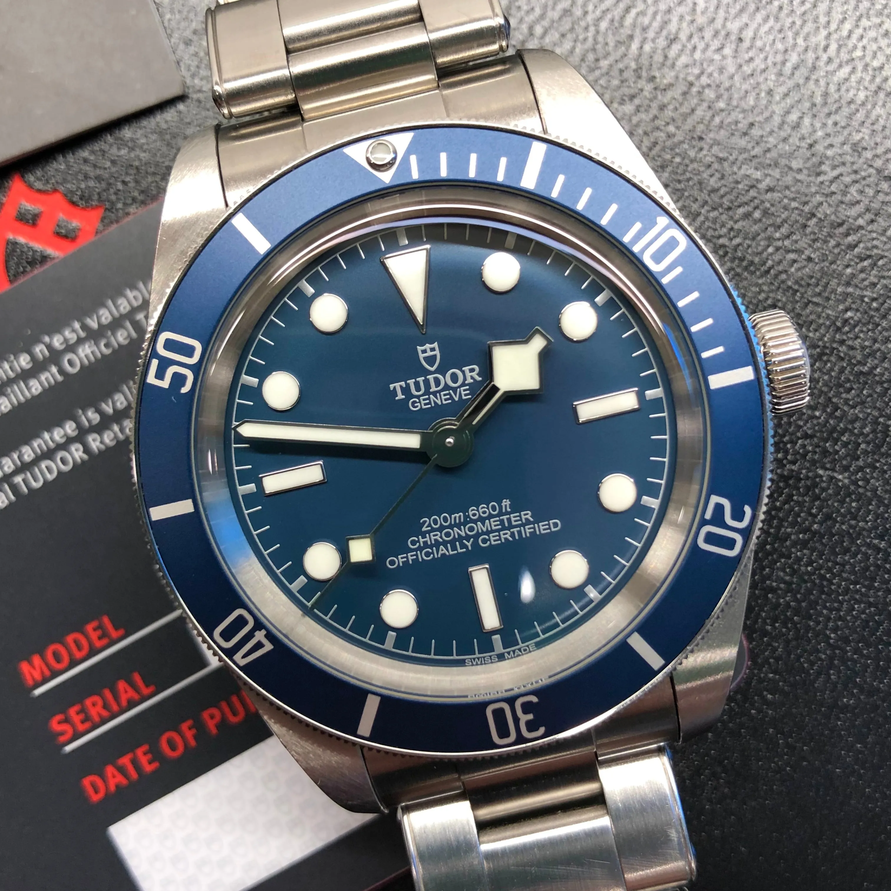 Tudor Black Bay Fifty-Eight 79030B Blue Stainless Steel Wristwatch with Box and Papers