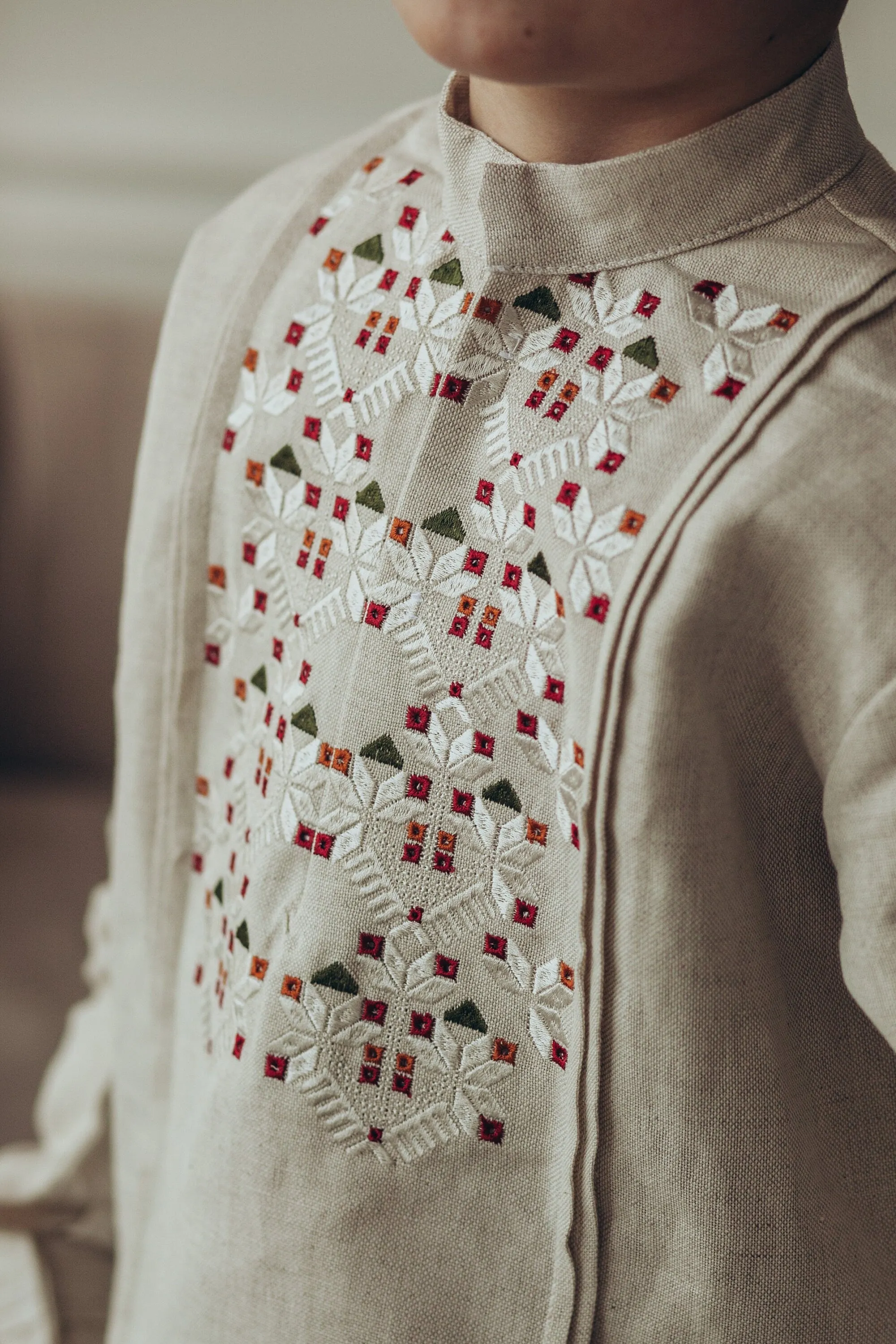 Ukrainian Linen Vyshyvanka Shirt for Boys – Embroidered Baby Boy Shirt with Long Sleeves | Traditional Ukrainian Outfit
