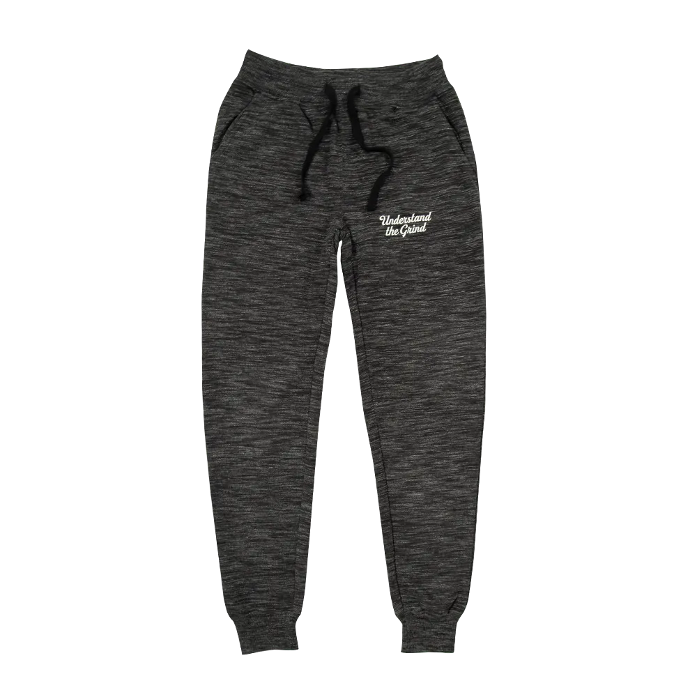 Understand the Grind Script Women's French Terry Jogger - Marled Ash