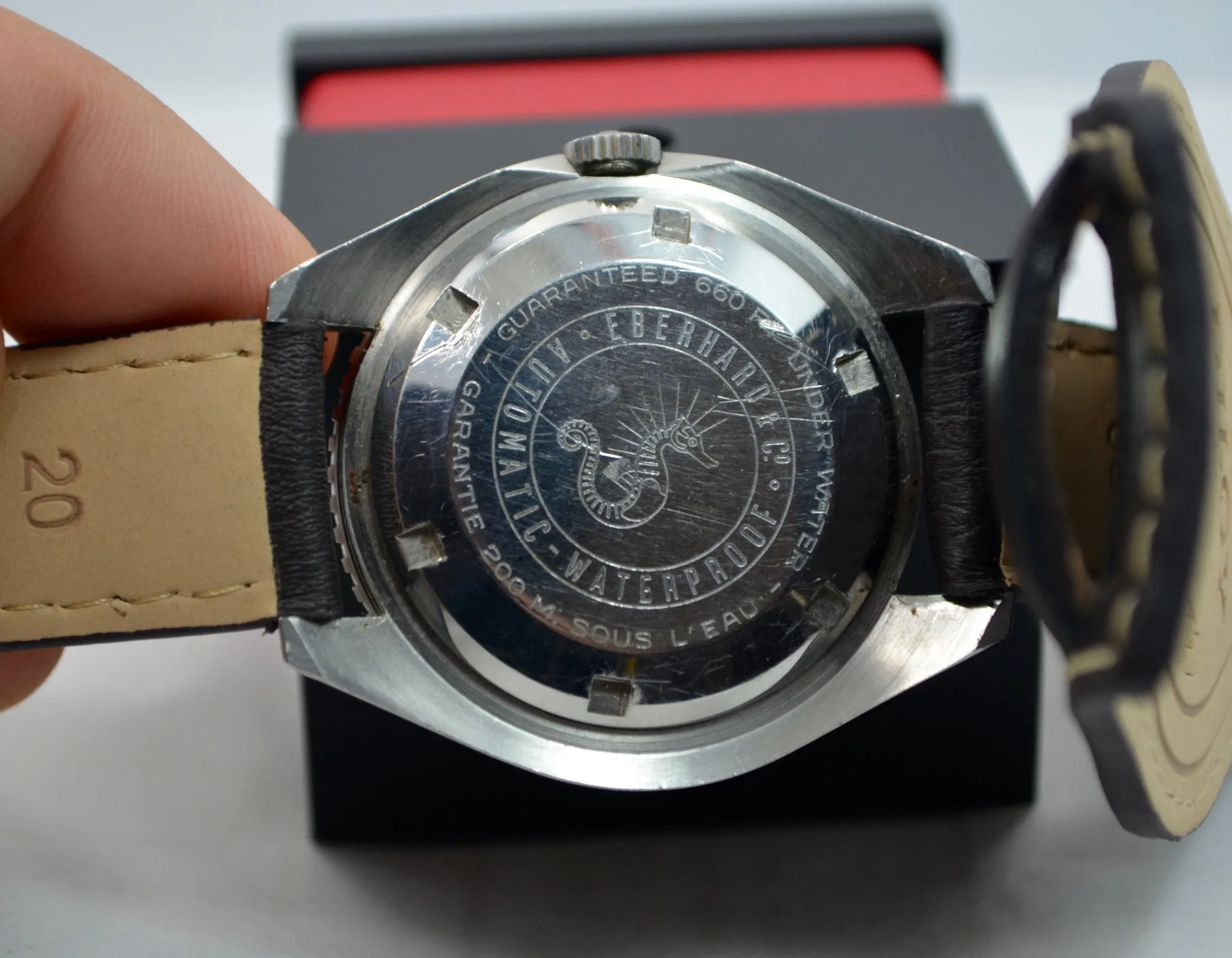Vintage Eberhard & Co. Scafograf 200 Date Stainless Steel Divers Watch