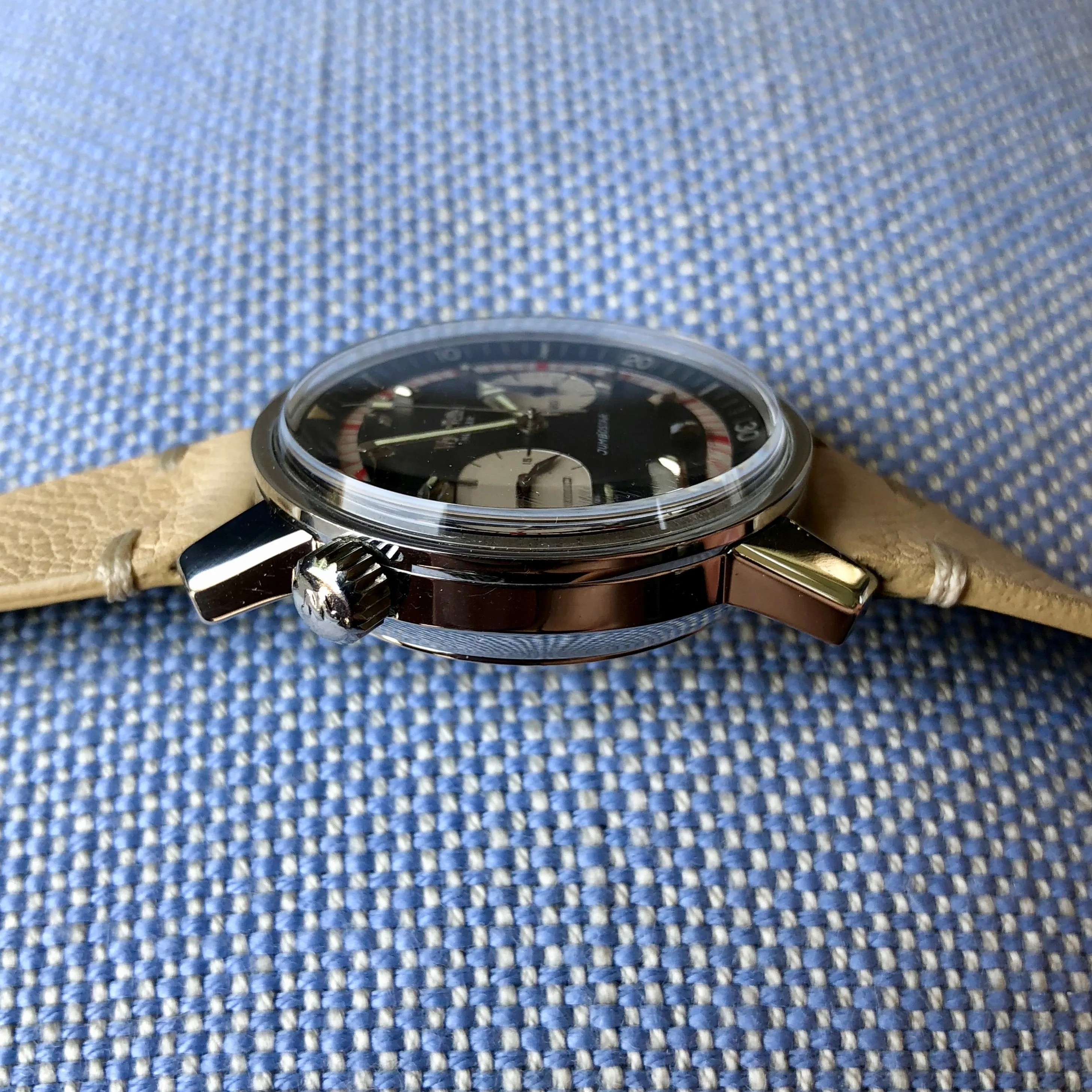 Vintage Wyler Vetta Jumbostar 1502/6 Lifeguard Incaflex Valjoux 23 Chronograph Wristwatch