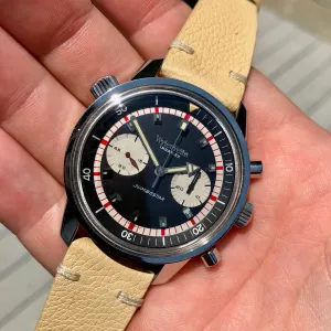 Vintage Wyler Vetta Jumbostar 1502/6 Lifeguard Incaflex Valjoux 23 Chronograph Wristwatch