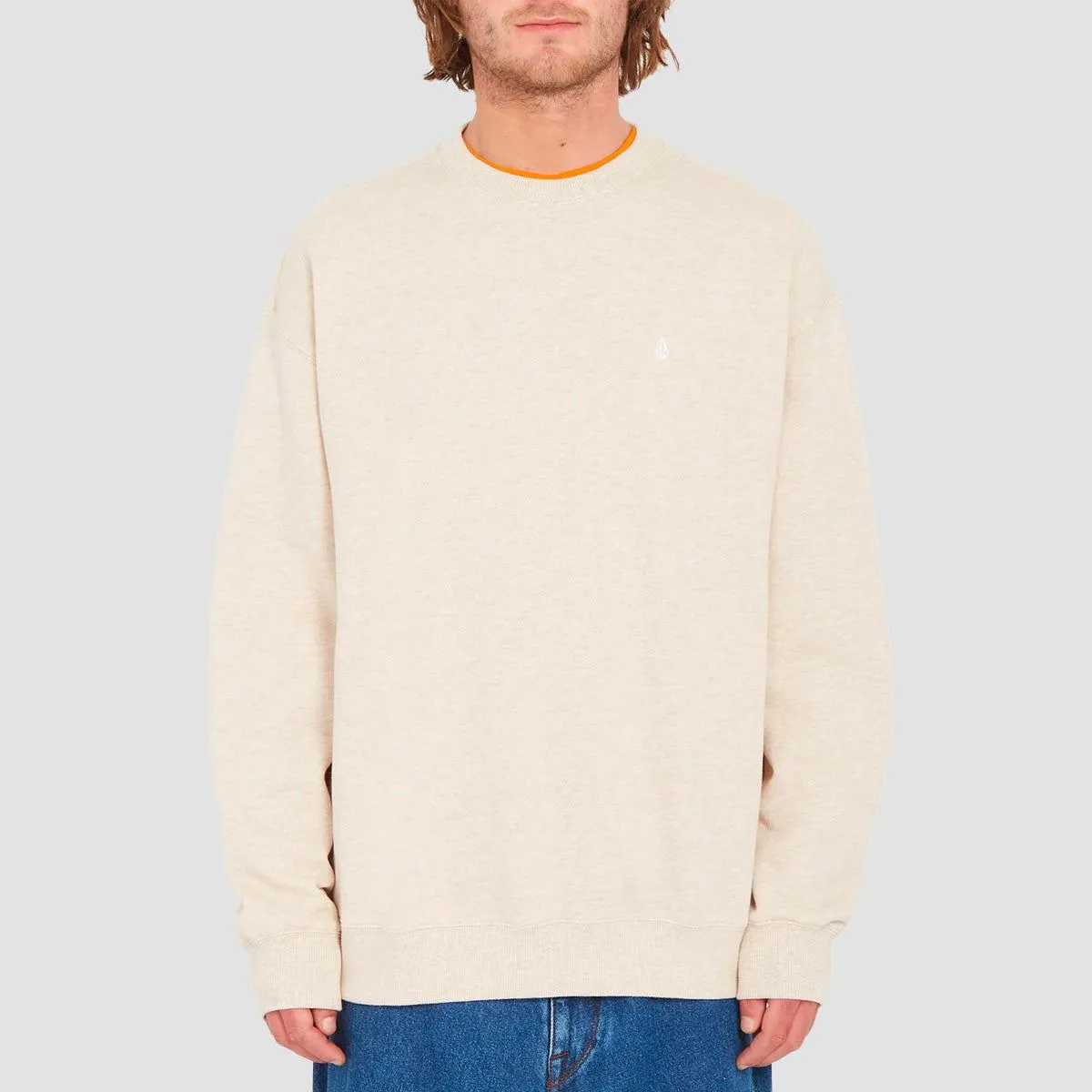 Volcom Single Stone Mind Invasion Crew Sweat Whitecap Grey