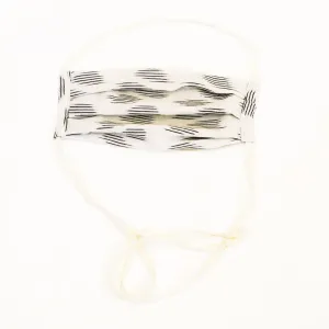White Modern Dot Ikat Cotton Face Mask