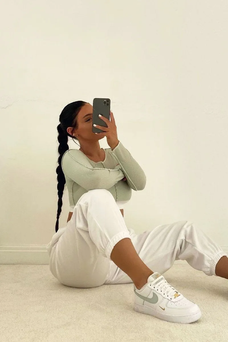 White Oversized Joggers - Erica