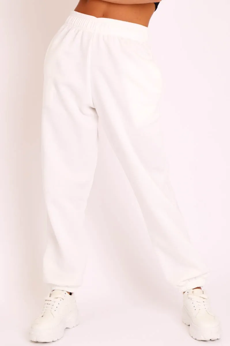 White Oversized Joggers - Erica