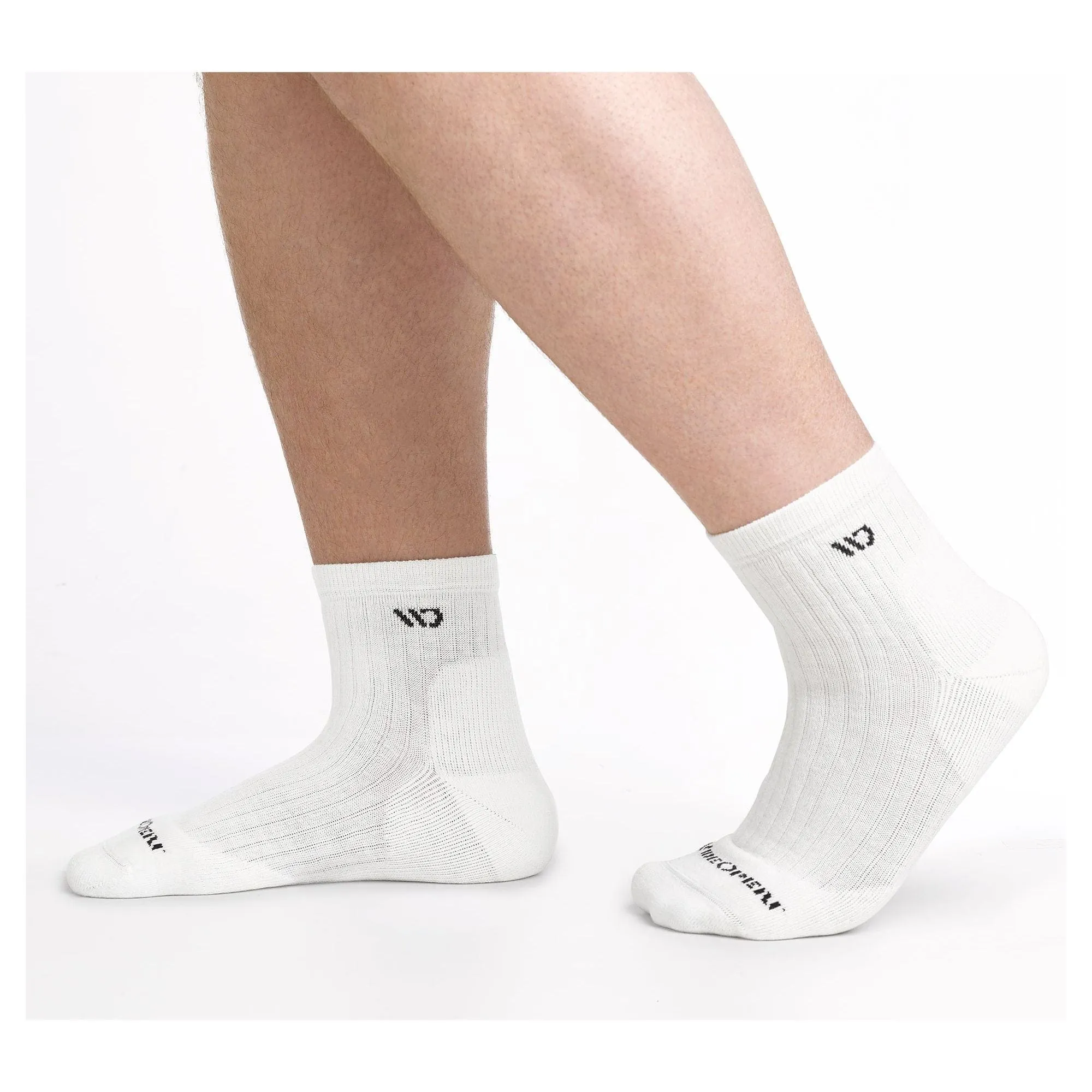 Wide Open Mens Solid Cushioned Quarter Socks