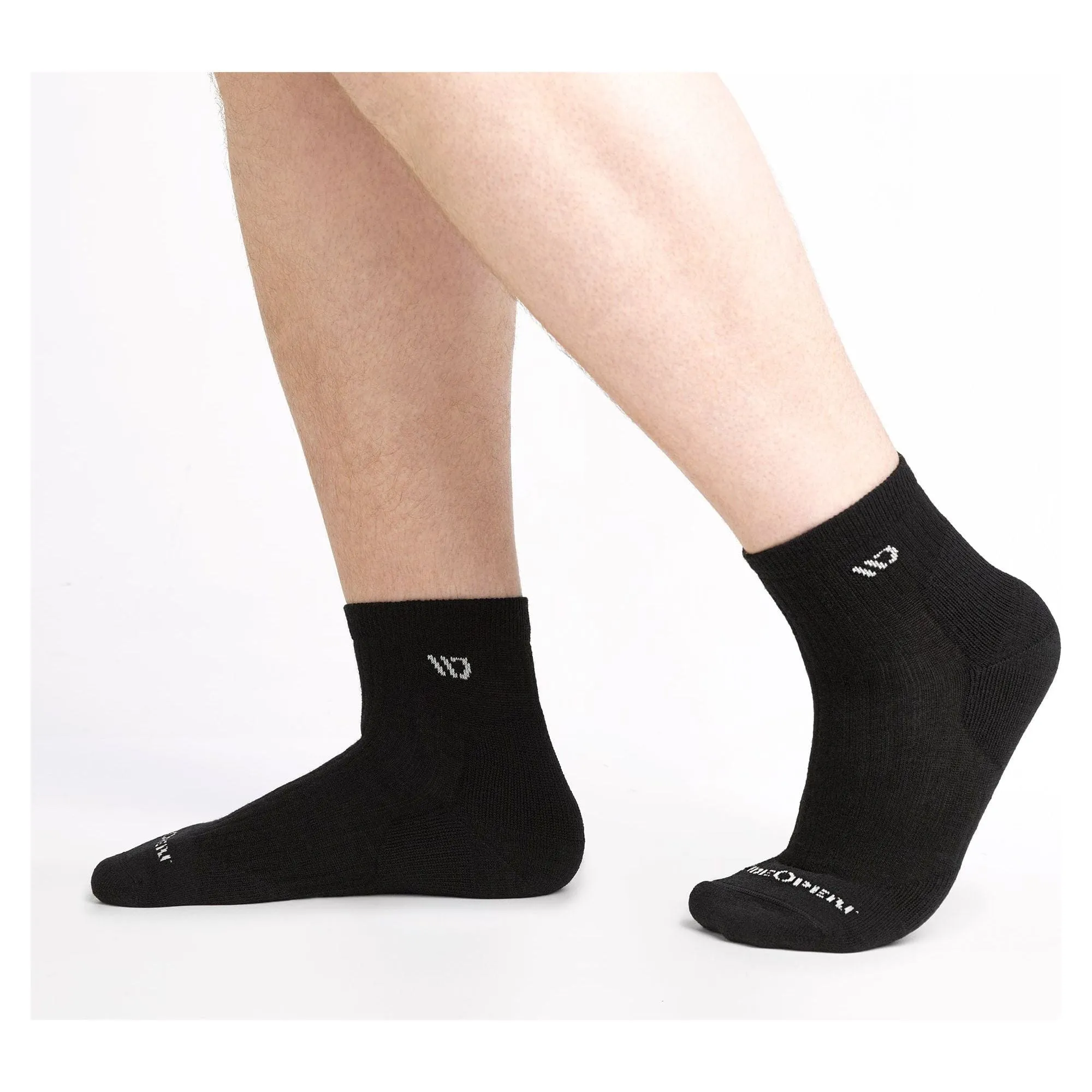 Wide Open Mens Solid Cushioned Quarter Socks