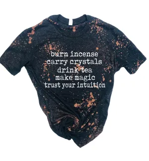 Witches List Shirt | Halloween Bleached Tee | Unisex Crew