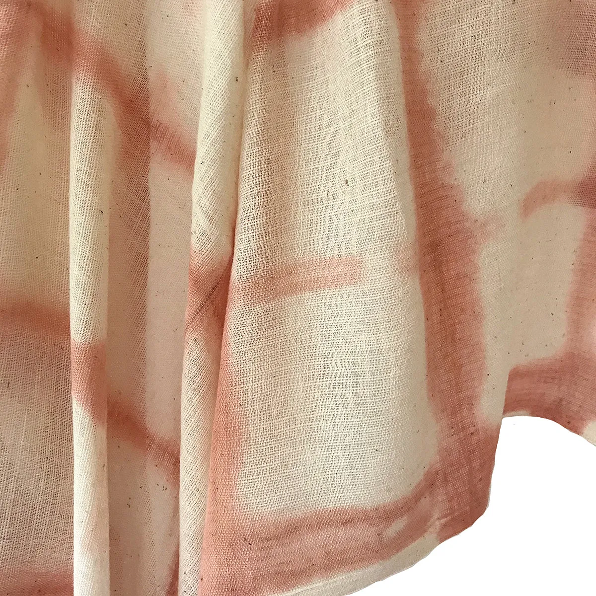 WomenWeave Organic Handspun  Cotton Shawl - Dip Dye Checks - Dusty Rose
