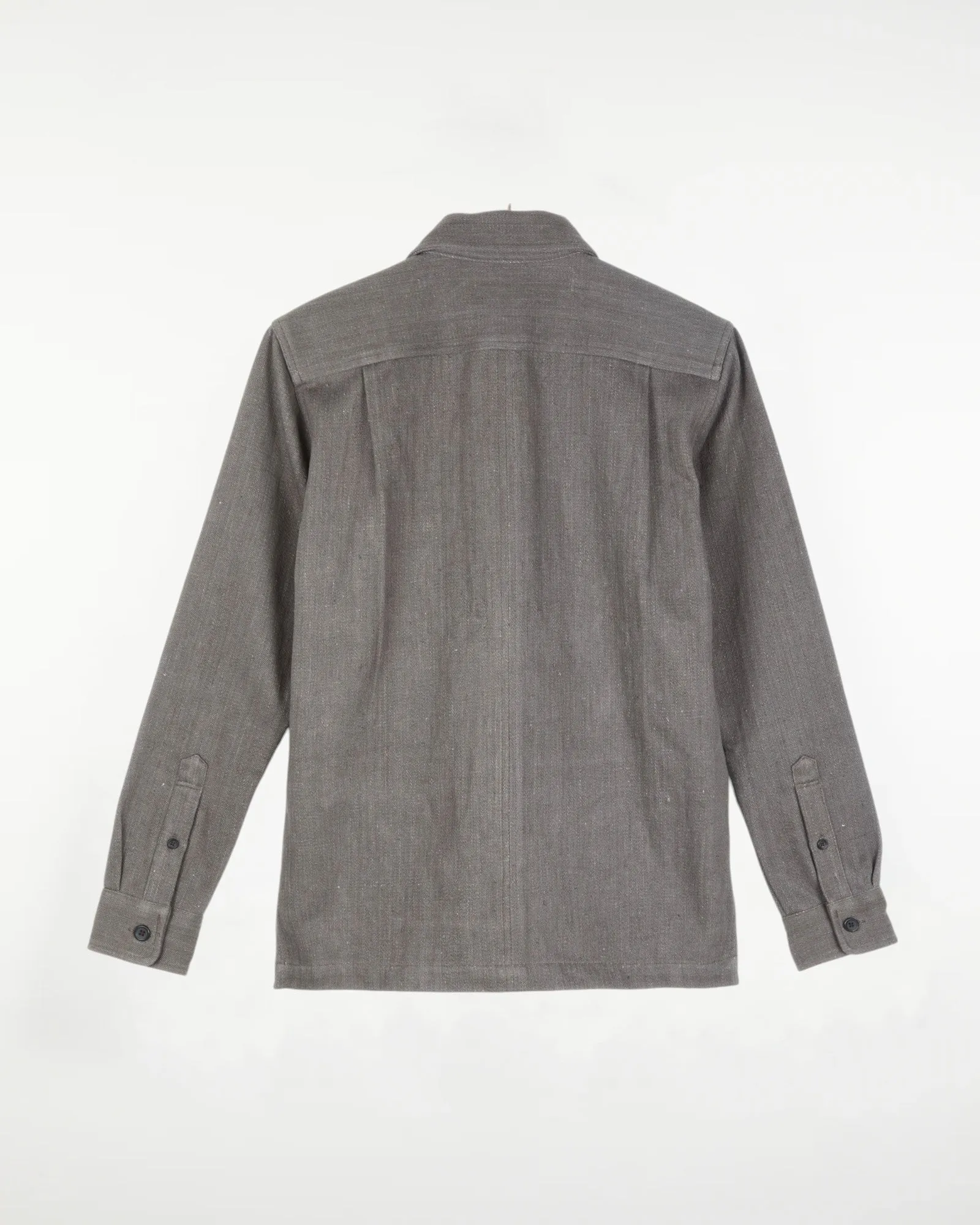 Yatree Shawl Collar Overshirt Cotton Twill Stone